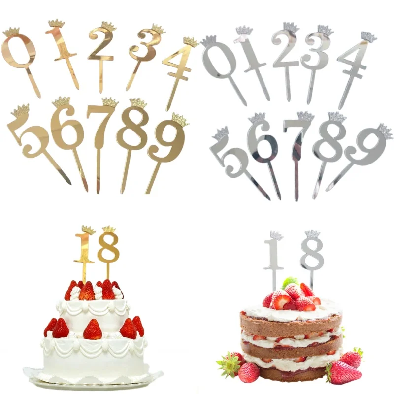 Cake Toppers Cake Decorations Birthday Party Supplies Cupcake Supplies 10pcs Number 0-9