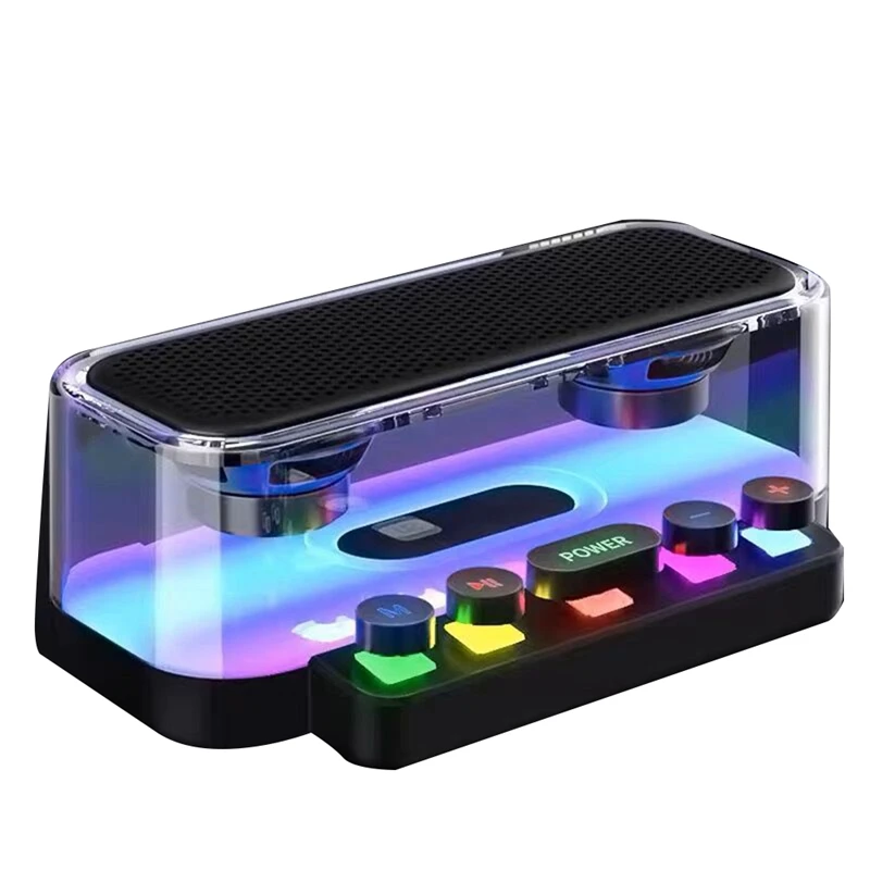 

Wireless Bluetooth Speaker RGB Lights Speaker Transparent Support USB TF Play Sound Bar Game Soundbox