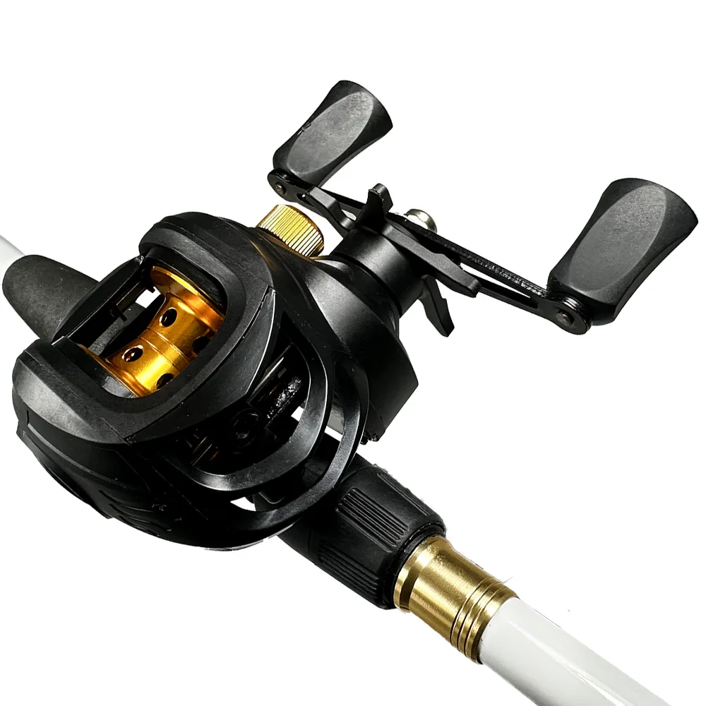 Fishing Reel High-Speed 7.2:1Gear Ratio Long Cast Saltwater Max Drag 8KG Baitcasting Reel Pesca Left/Right Hand With Line Kit