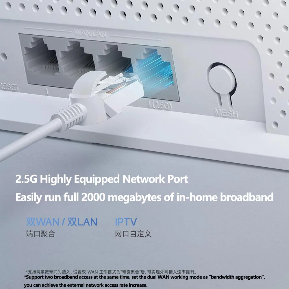 Xiaomi-roteador sem Fio Be5000 2.5g Wifi Grupo Mesh Ghz 5ghz Banda Dupla Mlo Funciona com Aplicativo Mijia Mihome - Imagem 4