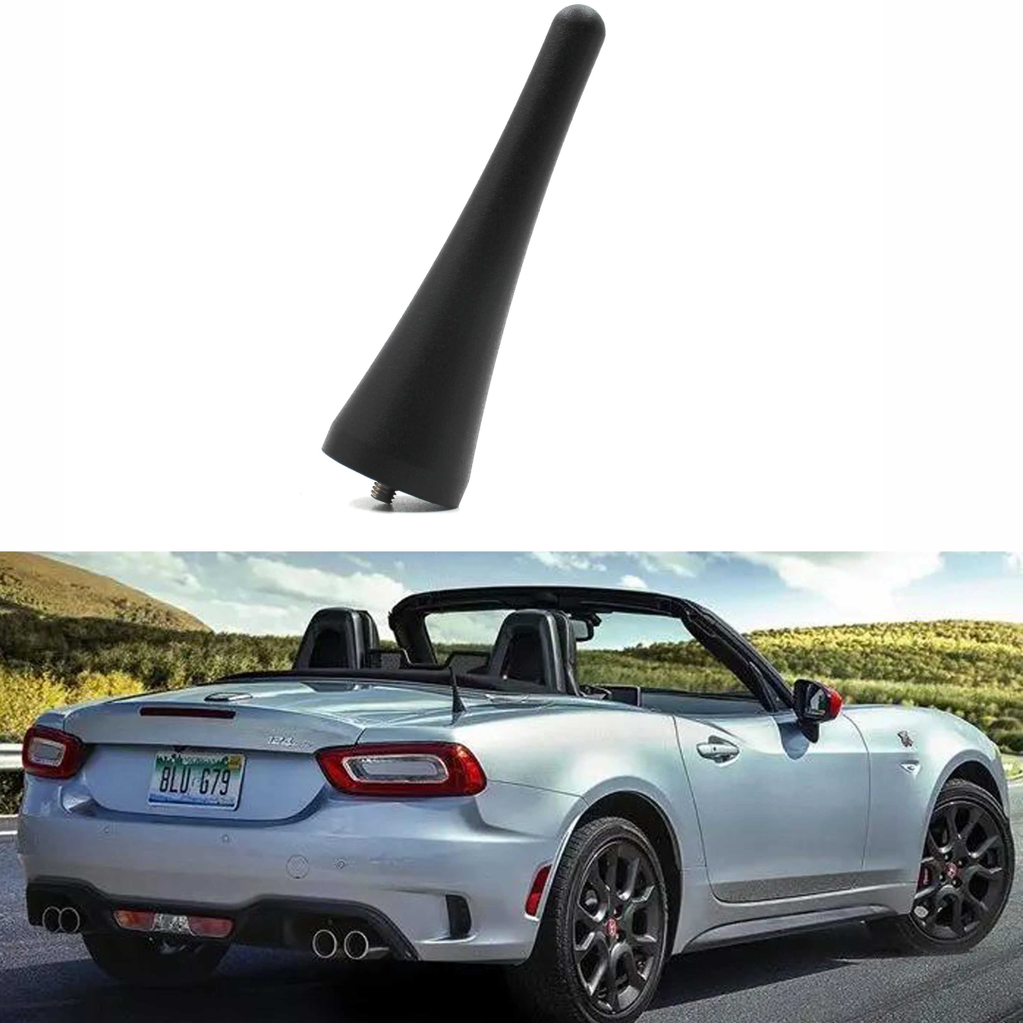 Antenna Corta Stubby Antenna Albero Topper Per 2017 2018 2019 2021 2022 Abarth Fiat 124 Spider 3.8 Pollici Alluminio