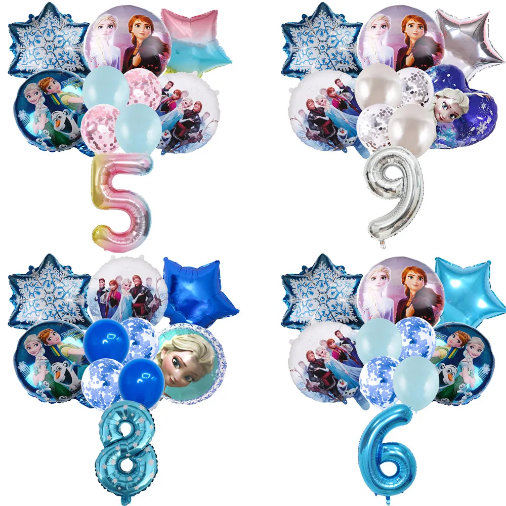 

Disney Snowflake Frozen Anna Elsa Princess Theme Birthday Party Decoration Latex Digital Balloon Set Baby Shower Kid Girl Gift