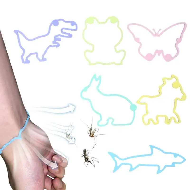 Braccialetti Alla Citronella A Forma Di Animale 6 Pezzi Braccialetti Alla Citronella Braccialetti Impermeabili Per Zanzare Bugg Repellenti Braccialett