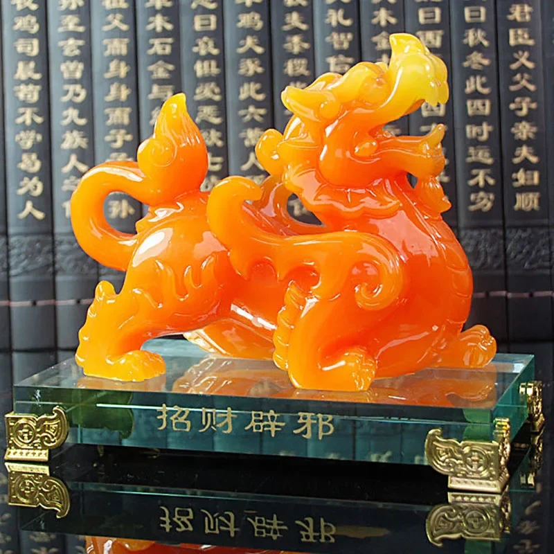 풍수 모조 옥 장식 픽시우 장식 조각상 송진 현대 미술 조각, 집 거실 사무실 미니어처