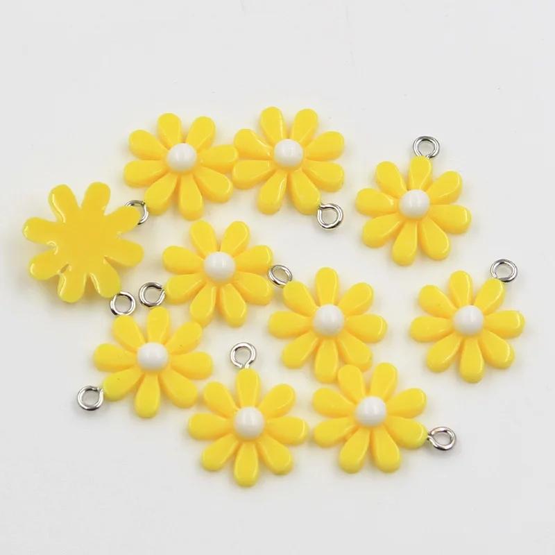 30pcs Charms flower sunflower daisy 20x16mm Pendant Crafts Making Findings Handmade Jewelry DIY for Earrings Necklace