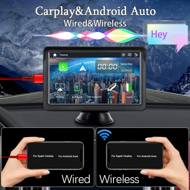 7” Universal Wireless CarPlay Touch Screen Wired Androidauto Display with  bt5.0 multimedia navigation system for all cars - AliExpress