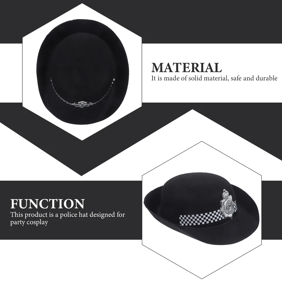Casquette de Police en tissu feutré, 2 pièces, chapeau d'officier réglable  et réutilisable, broderie élégante, lavable, Costume en matériau de haute  qualité - AliExpress, image size:960x960
