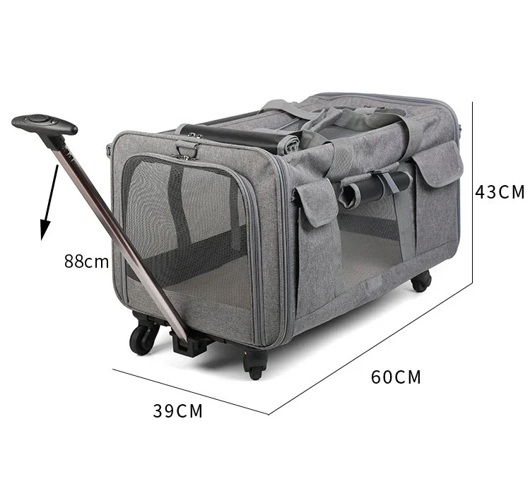 Pet Trolley Case Detachable Universal Wheel Breathable Foldable Large-capacity Dog Bag Cat Carrier