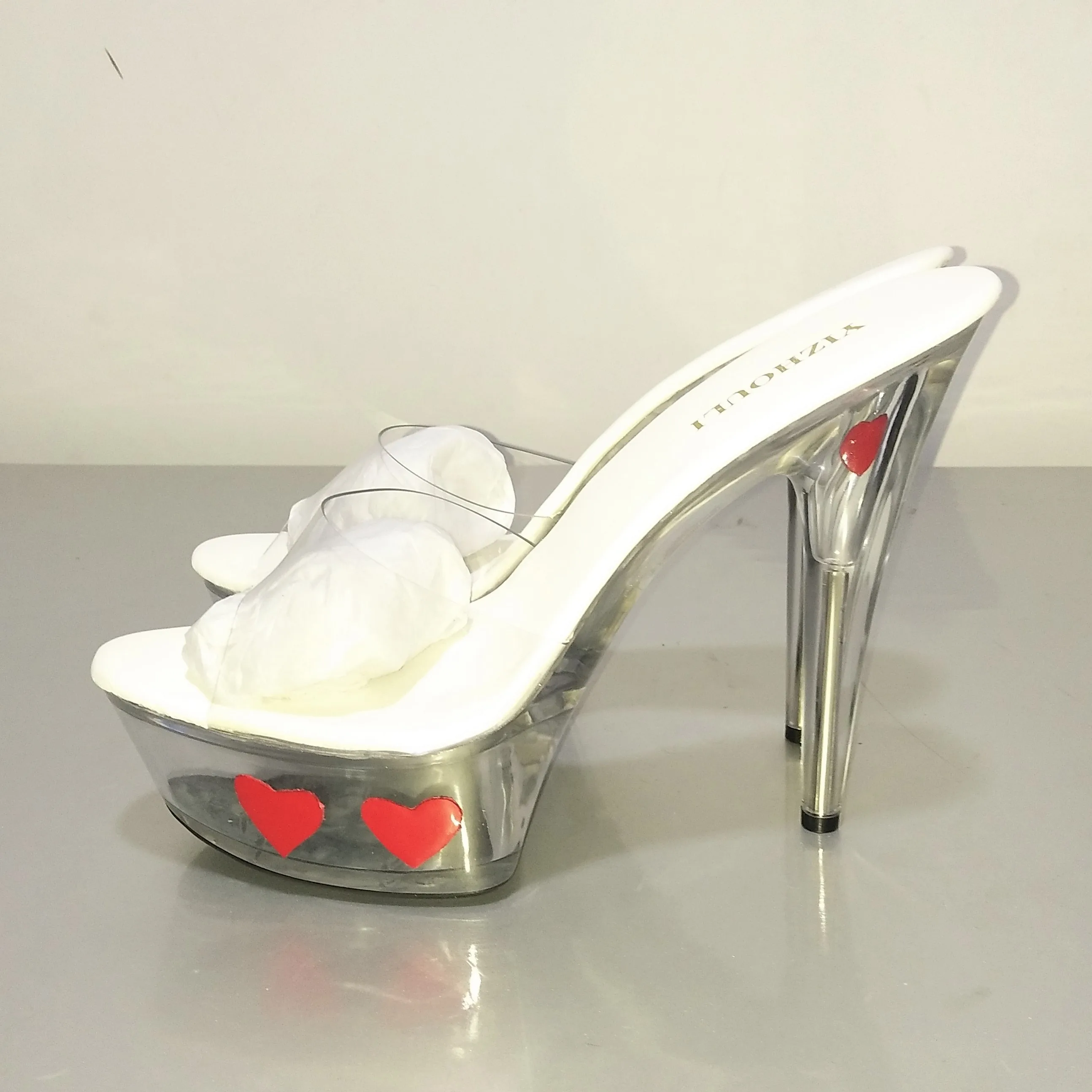 

Photo 15 cm high shoes with women's shoes Peep-toe stilettos interest performance evening stage show is cool dance shoes