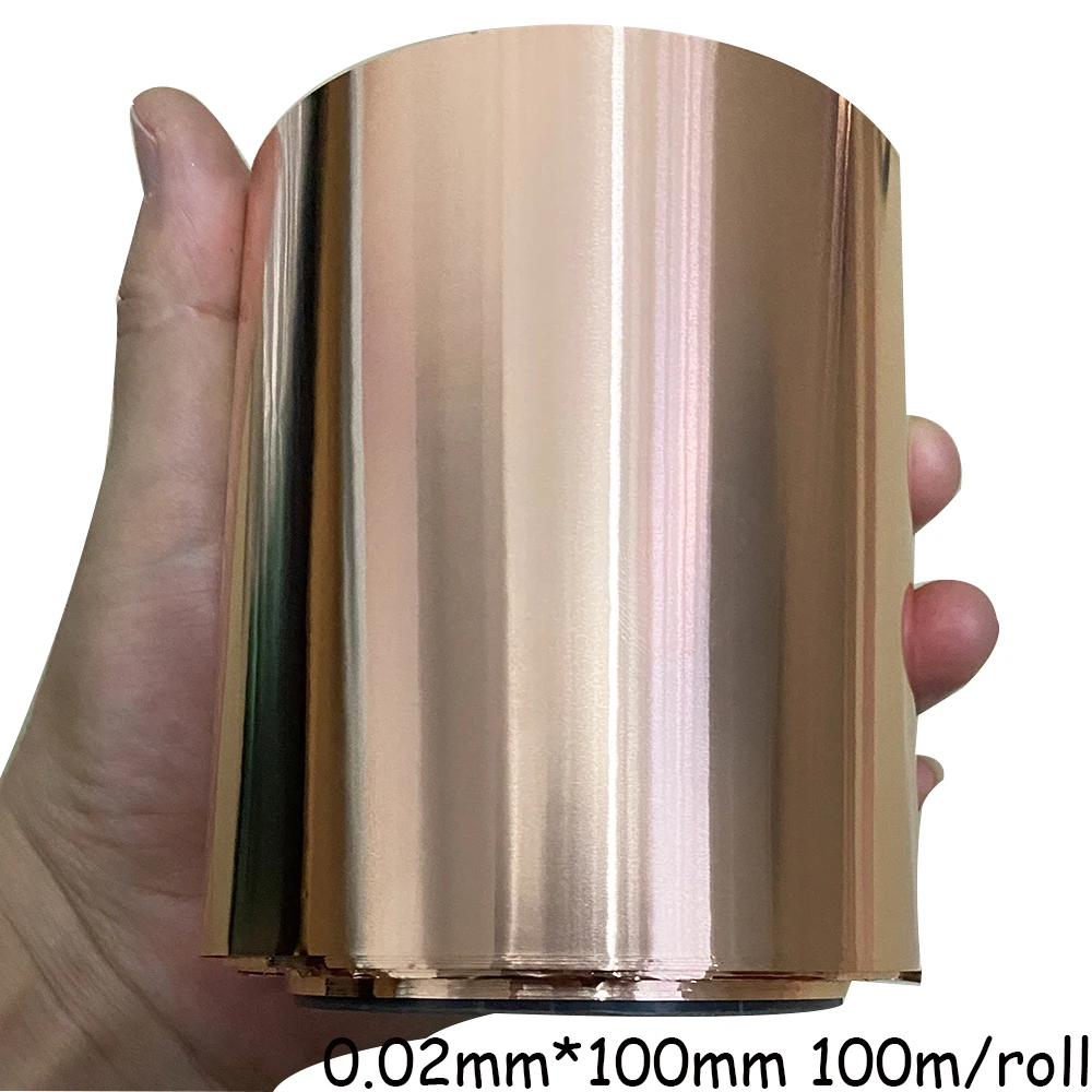 99.9% 순수 구리 Cu 금속 시트 호일 플레이트 두께 0.02/0.03/0.04/0.05mm x 100mm x 1000mm 산업 공급 용 호일 패널