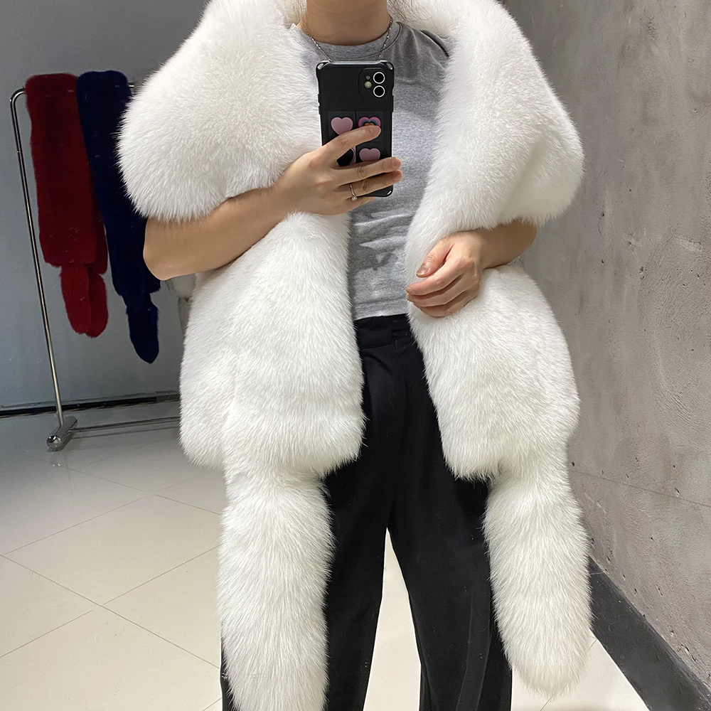 YOLOAgain レディース リアル フォックス ファー スカーフ 2025 冬