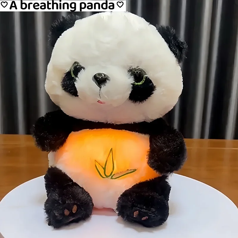 Baby Breathing panda Baby Soothing Plush Doll Toy Kids Soothing Music Sleeping Companion Sound and Light Doll Toy Gift plush toys