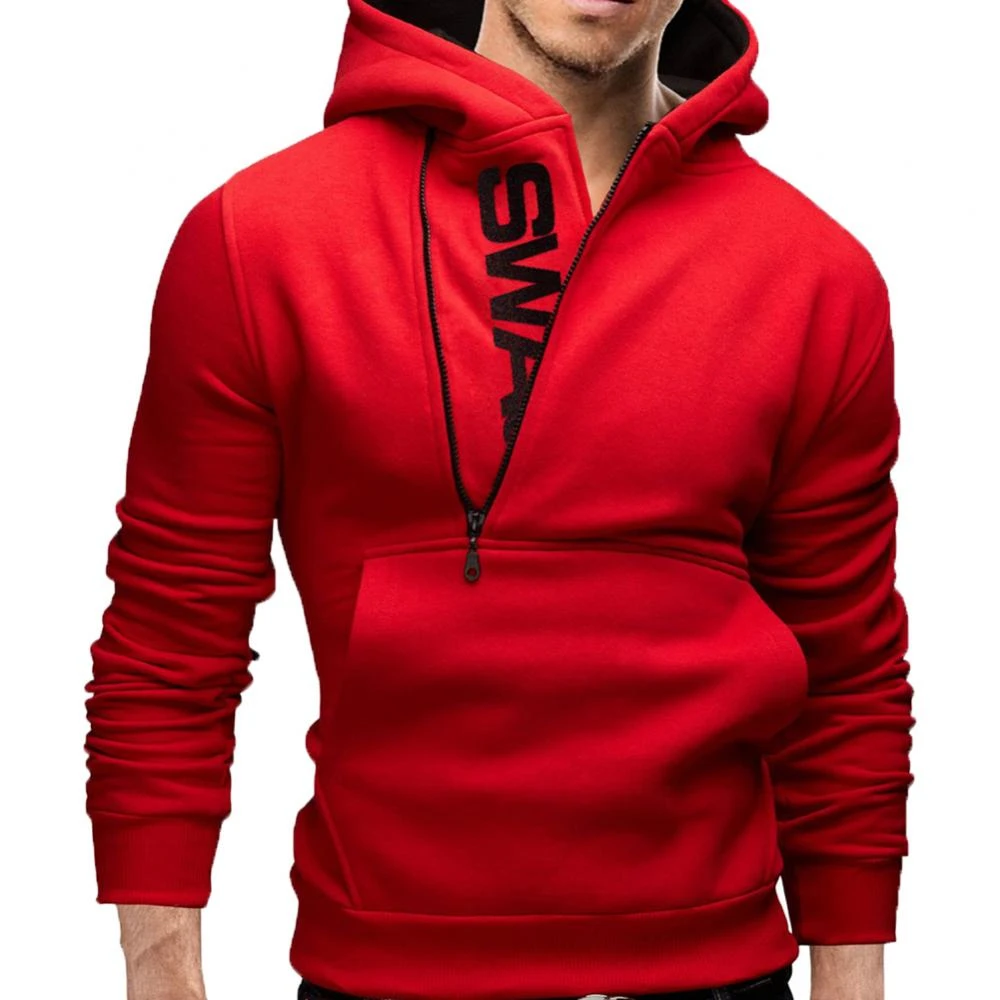 Sudadera con y cremallera para hombre, ropa deportiva de manga larga con letras inclinadas, talla grande, Otoño Invierno| | - AliExpress