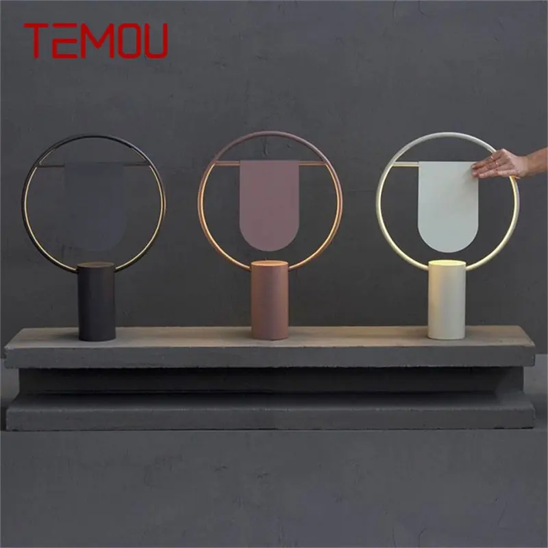 

TEMOU Nordic Table Lamp Modern Simple Fashion Macaron Desk Light LED for Home Bedroom Living Room Decorative