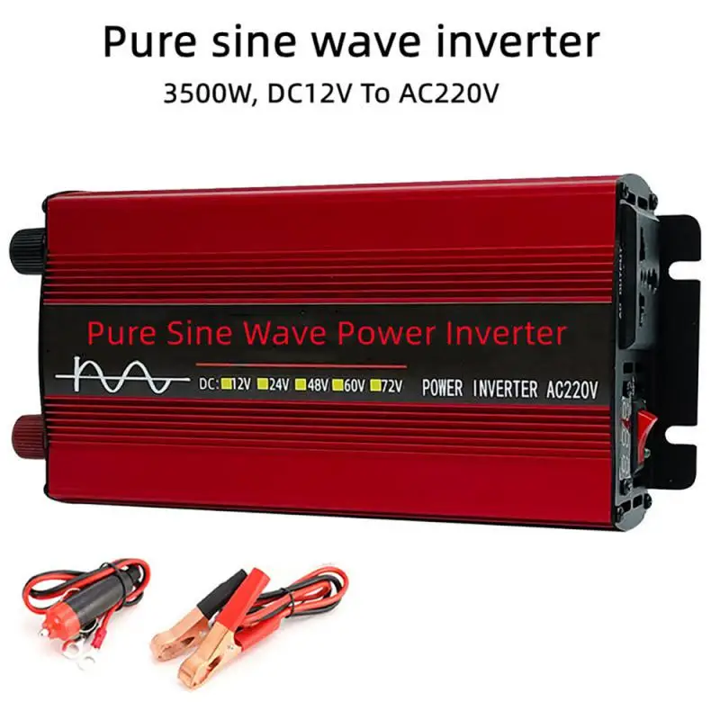 

5000W 8000W Car Power Inverter Pure Sine Wave Inverter DC12v To 220V Power Transformer Converter Wave Universal Socket