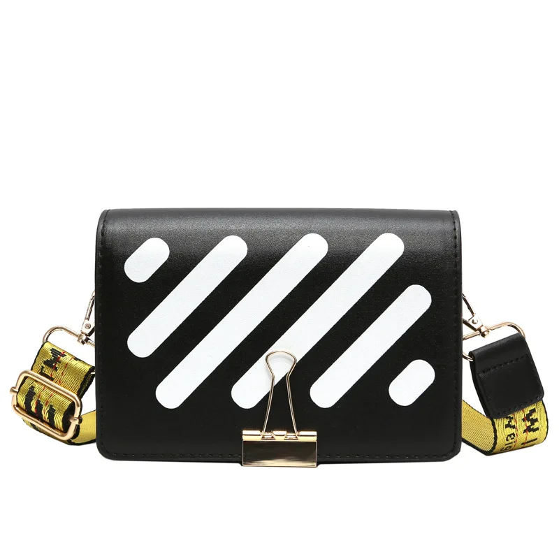 Женская маленькая квадратная сумка Полосатая вместительная через плечо модная