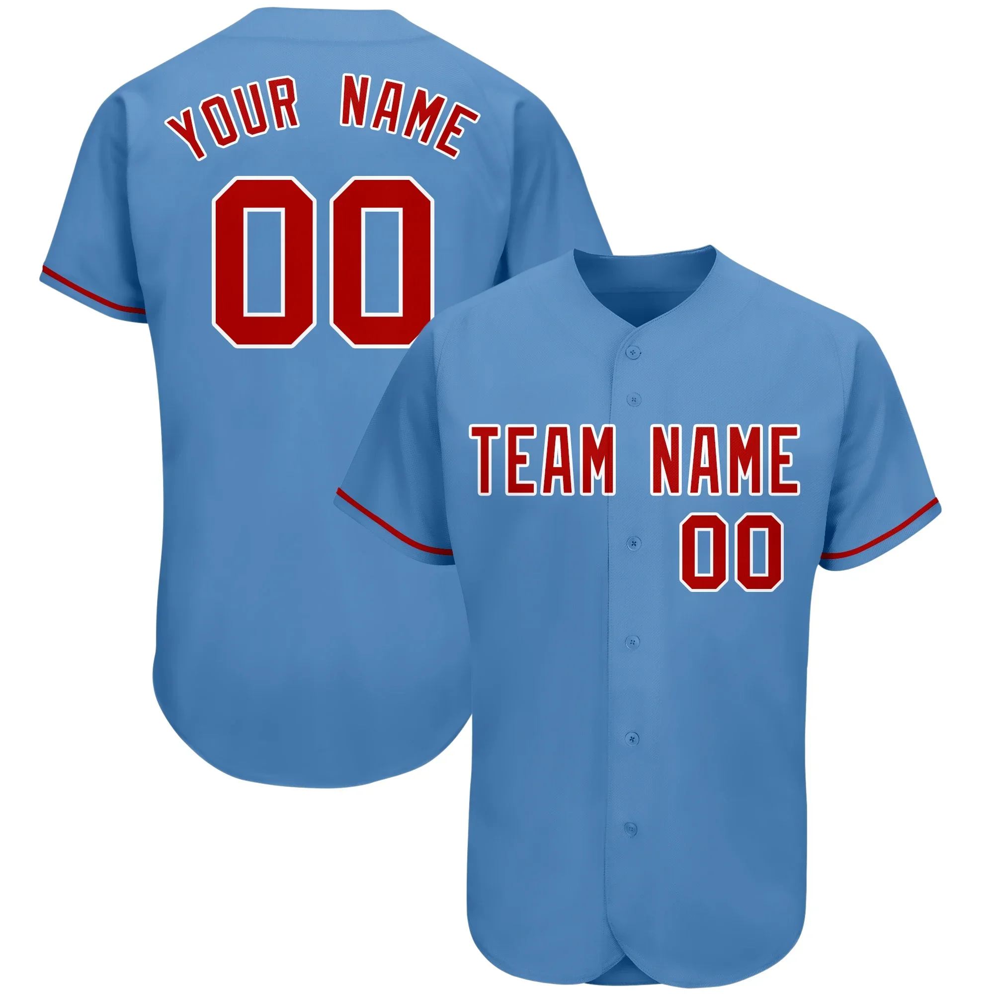 thumbnail image 1 of Camiseta de béisbol bordada personalizada barata para hombres/mujeres/jóvenes, diseño de camisetas de juego de softbol con cuello en V y nombre y número del equipo, 1 of 5