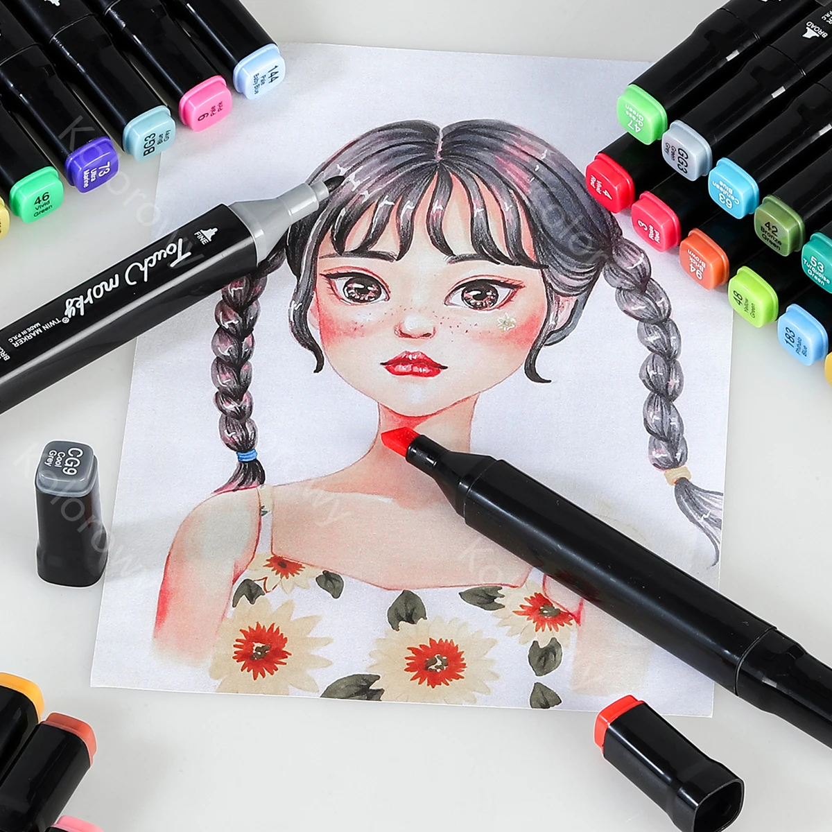 Pennarelli Alcolici AnyMark - Set Da 100 Colori, Doppia Punta, Per Artisti E Disegno - Foto 8