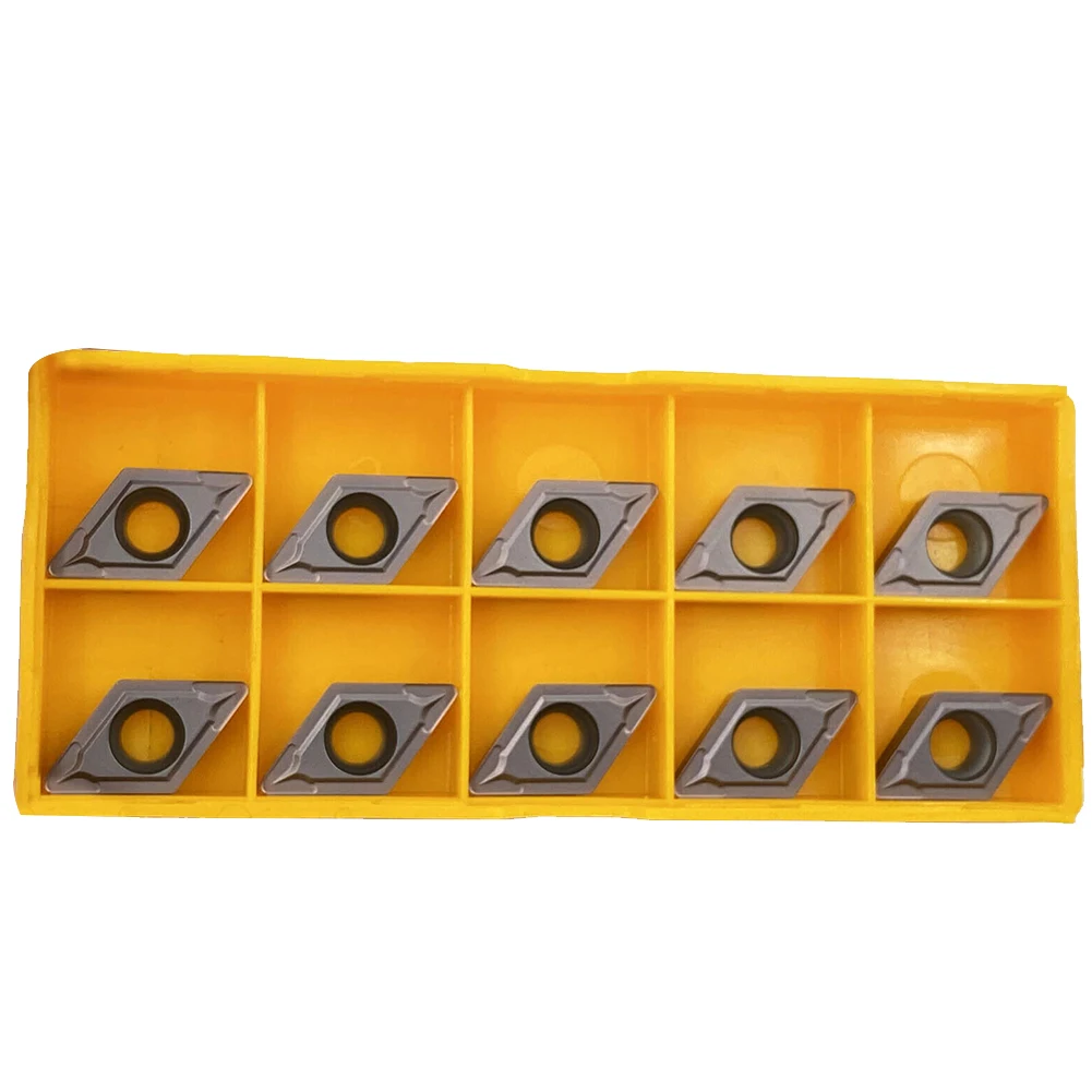 

10 шт. DCMT 11T308 dcmt32.0 карбидная вставка 55 ° ромбовидные Стропы Индексируемые вставки CNC металлообрабатывающий токарный инструмент