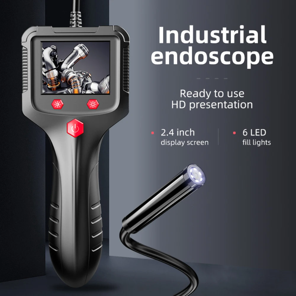 

Handheld Endoscope Camera with 2.4 Inch IPS Screen Borescope Portable Snake Camera with 6 Led Lights For Sewer Car Endoscope
