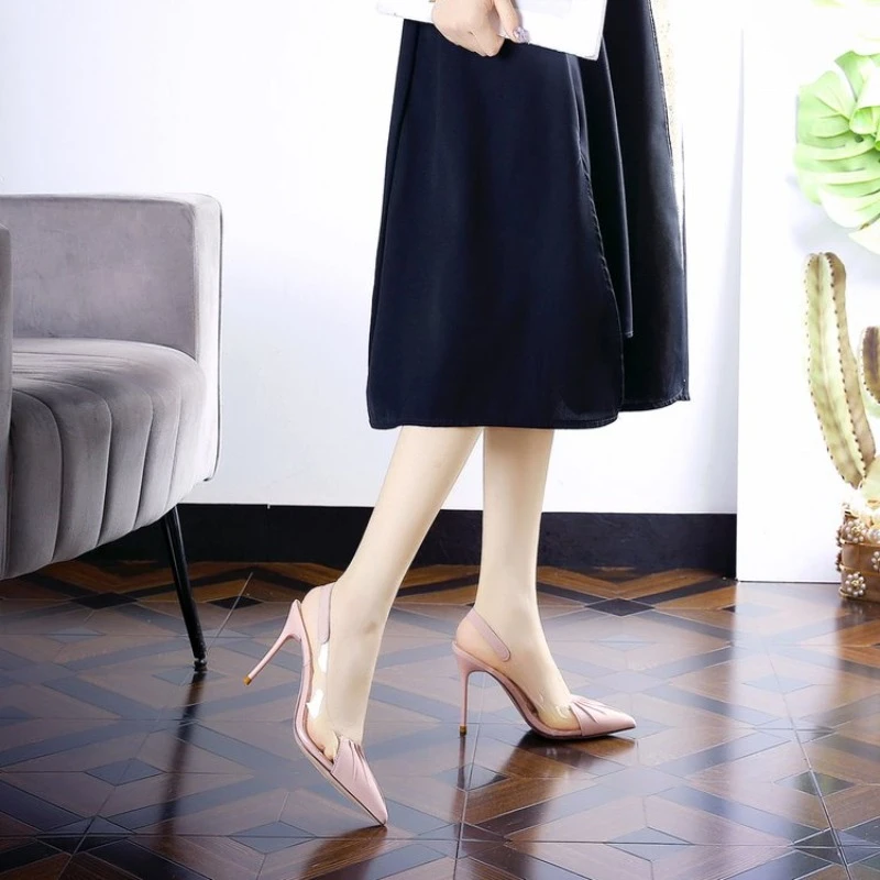 Star style Pleat design Women Pumps Elegant Stiletto High heels Office Lady Shoe Fashion Summer Slingbacks Female Business Shoes