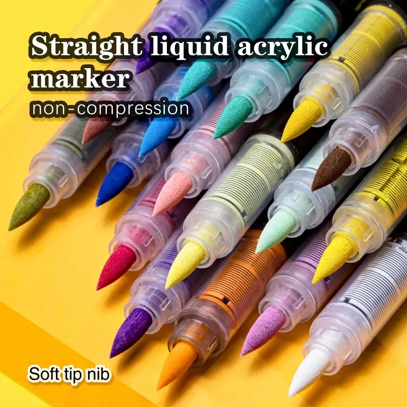 GN Acrylic Paint Pens Markers Brush Tip Paint Markers For Rock Painting Wood Canvas Stone,Christmas Gift DIY Crafts 1pc 8101 4