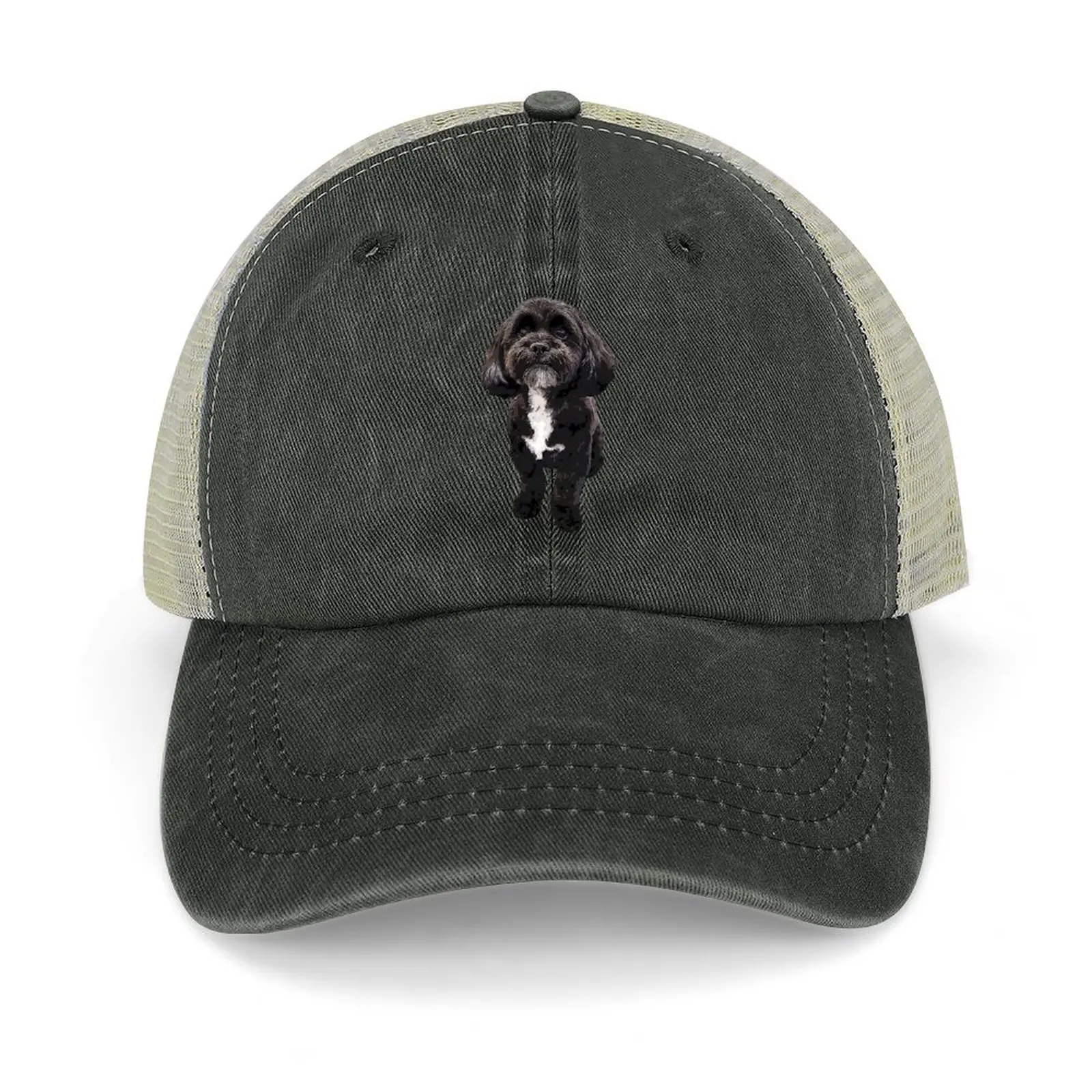 

Shih Tzu Black Cute Puppy Dog Cowboy Hat hard hat Icon |-F-| Women Hats Men's
