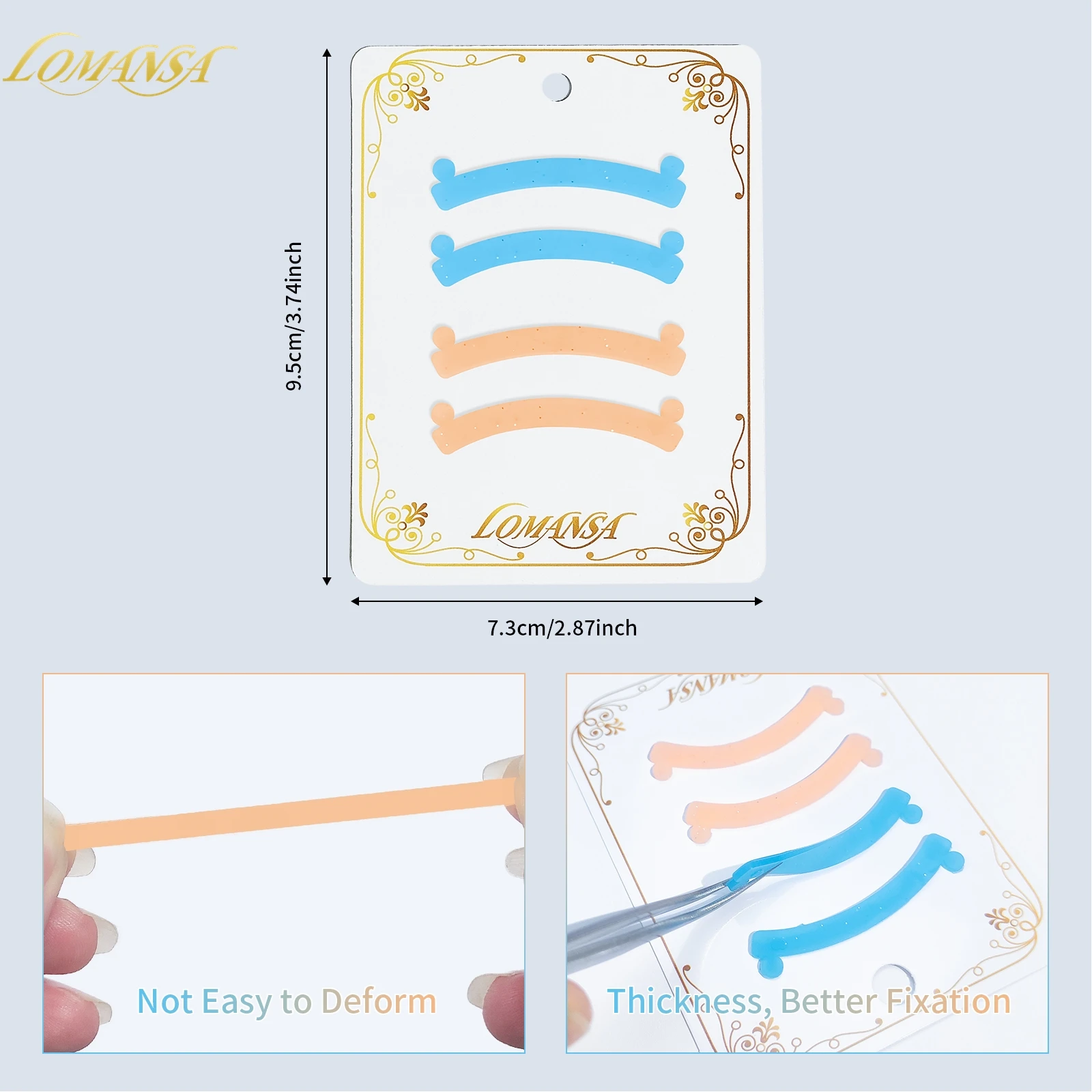 2 Pair Silicone Eyelash Rods Eyelash Lifting Makeup Tool