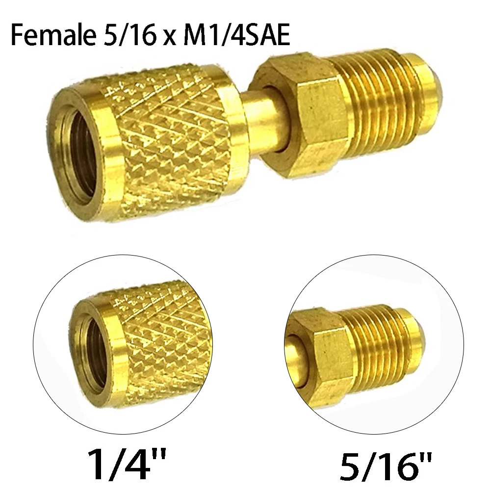 1PC R410a Refrigeration Charging Adapter 5/16 SAE F Quick Couplers To 1/4 SAE M Flare 5/16 M To 1/4 For Air Conditioner