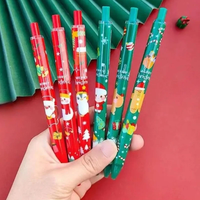 3pcs Cartoon Christmas 0.5mm Gel Pen Cute Student Quick Dry Black Write Ink Pen High Quality Office Signature Pen Christmas Gift