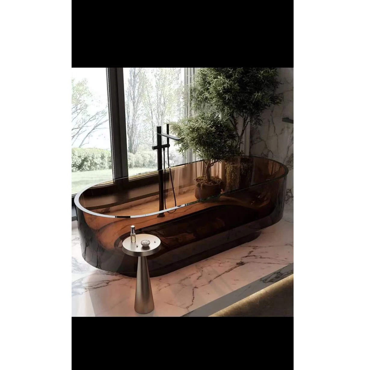 1600x700x550MM Advanced Resin Bathtub Colourful Transparent Tub 1061C