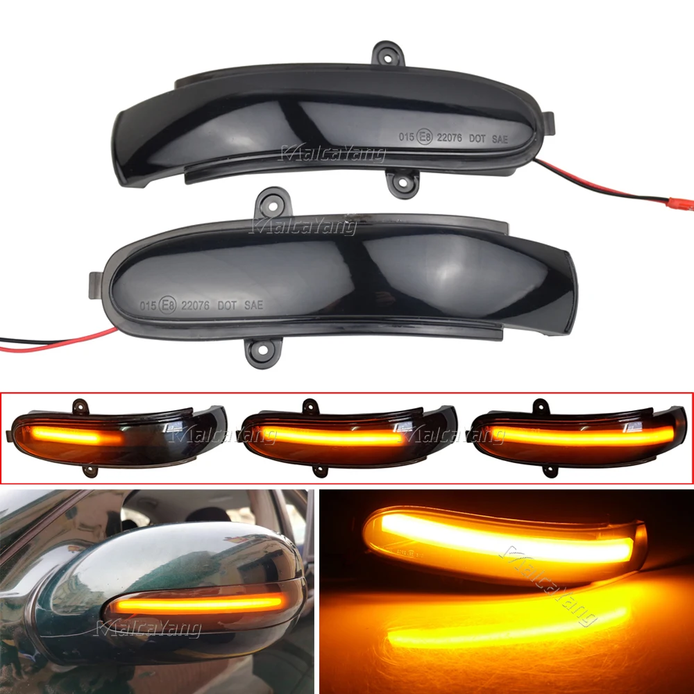 2pcs Dynamic LED Turn Signal Side Mirror Indicator Lights Sequential Blinker For Mercedes Benz C