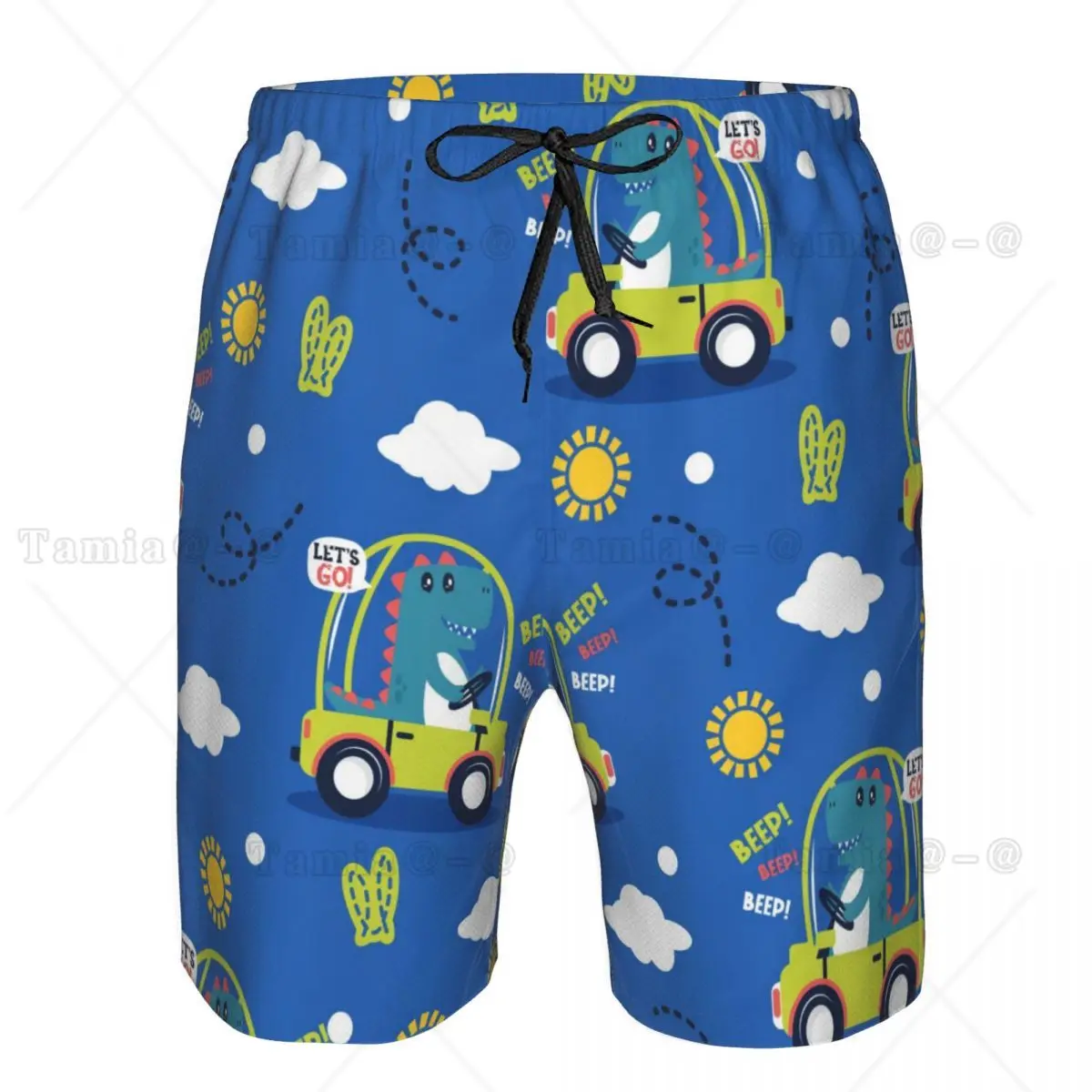 

Mens Swimming Shorts Swimwear Cute Dinosaur In Car Cartoon Men Trunks Swimsuit Beach Wear Boardshorts