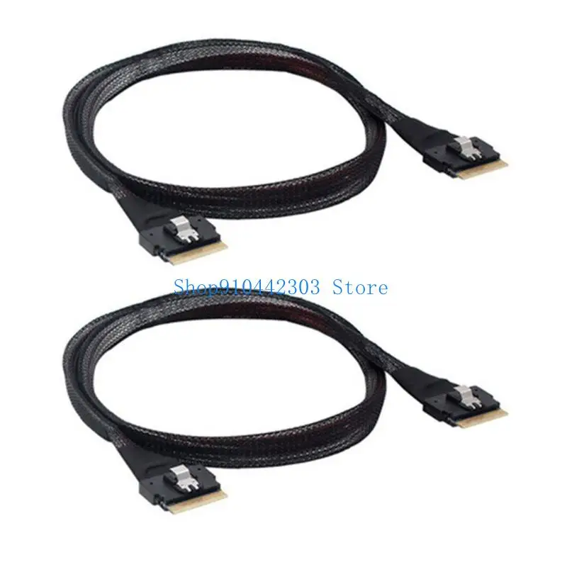 652F 24Gbps SFF-8654 8i 74Pin 남성-슬림라인 SFF-8654 SAS4.0 74Pin 남성 연장 케이블 50cm 서버 데이터 저장용