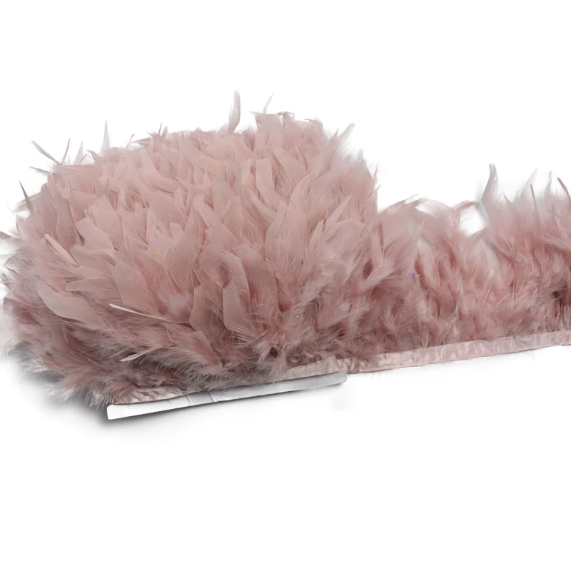 10Meters Turkey Feathers Trim Fringe Ribbon Marabou Feather on Tape Fringes Sewing Trimmings DIY Clothes Dress Decoration