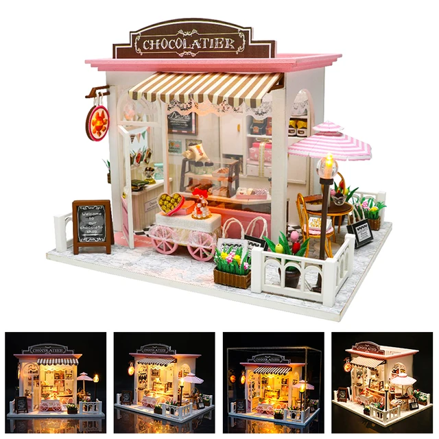 DIY Doll House Miniature Dollhouse With Furnitures Wooden House Miniaturas Toys For Children New Year Christmas Gift C&M 1