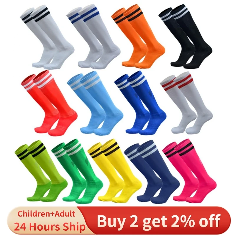 

1 Pair Football Sports Socks Long Knee Cotton Spandex Kids Legging Stockings Soccer Baseball Ankle Adults Children Socks