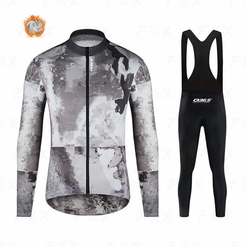 

Q36.5 Winter Bicycle Clothing Thermal Fleece Cycling Jerseys set MTB Jerseys Road Bike Competitive Racing Shirts Riding Tops
