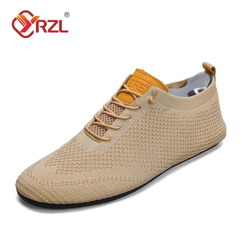 YRZL Men's Summer Mesh Thin Bottom New Style Breathable Non-Slip Casual Walking Slippers Lightweight Driving Shoes for Men 1