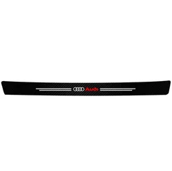 Premium Leather Car Door Sill Plate Protectors - Set of 1, 4, or 5 Pieces (1Pcs trunk - Audi)