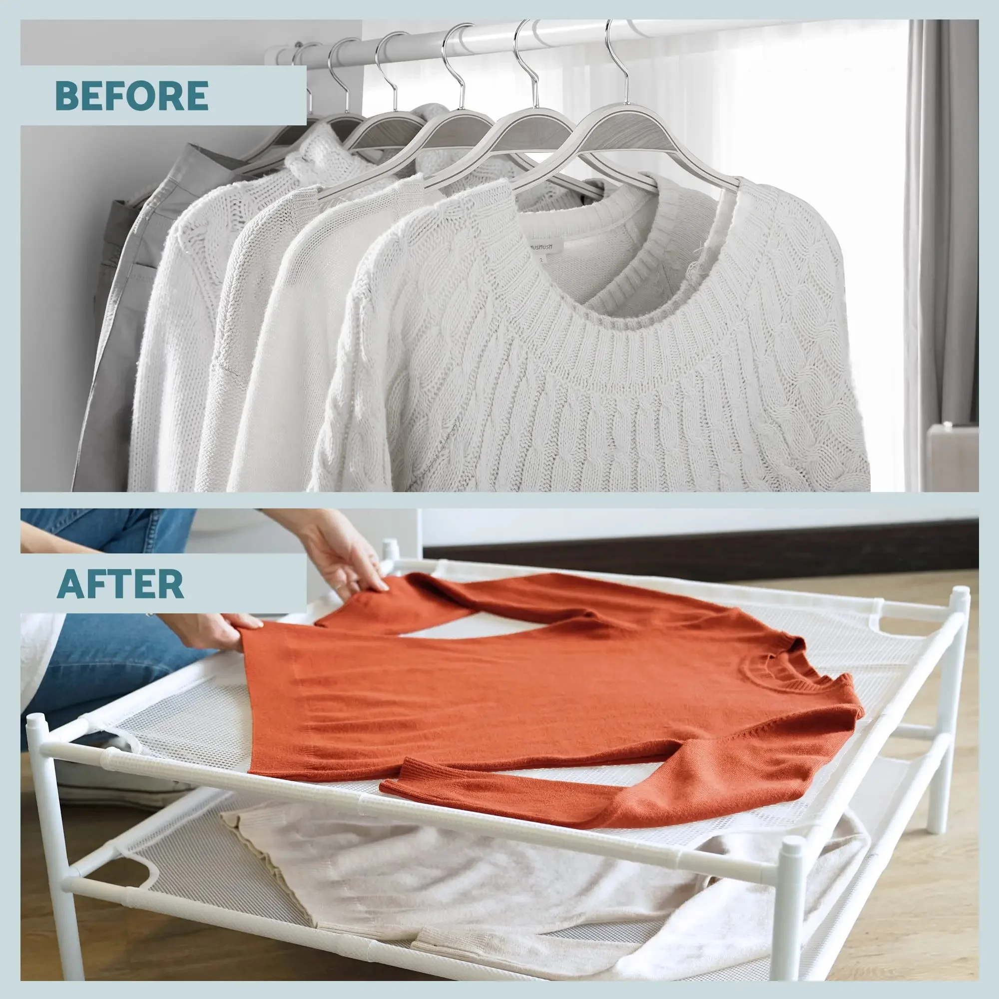White Mesh Clothes Laundry Drying Rack Sweater Drying Rack For Indoor or Outdoor Delicates Portable Dry Rack Lay Flat Dryer 5