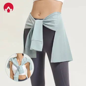 Gym Skirt Wrap Covering Buttocks Workout Fitness Wear Dance Ballet Skirts for Women Sport Yoga Dress Short Thigh Cover Skirt