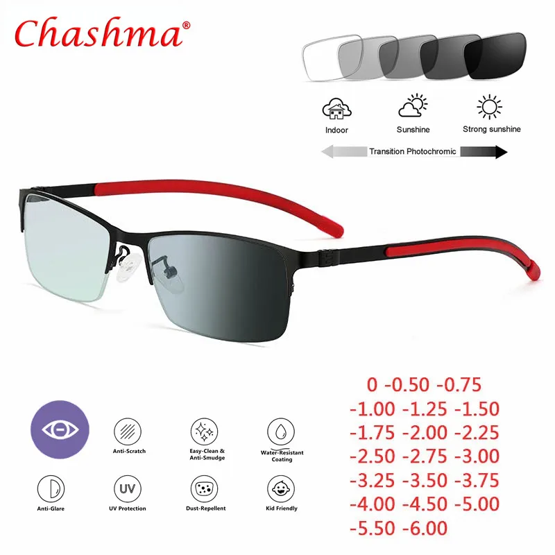 

Titanium Alloy Photochromic Myopia Eyeglasses Women Men Prescription Spectacles Eyewear -0.5 -0.75 -1 -1.25 -1.5 -2 -2.5 -3 -3.5