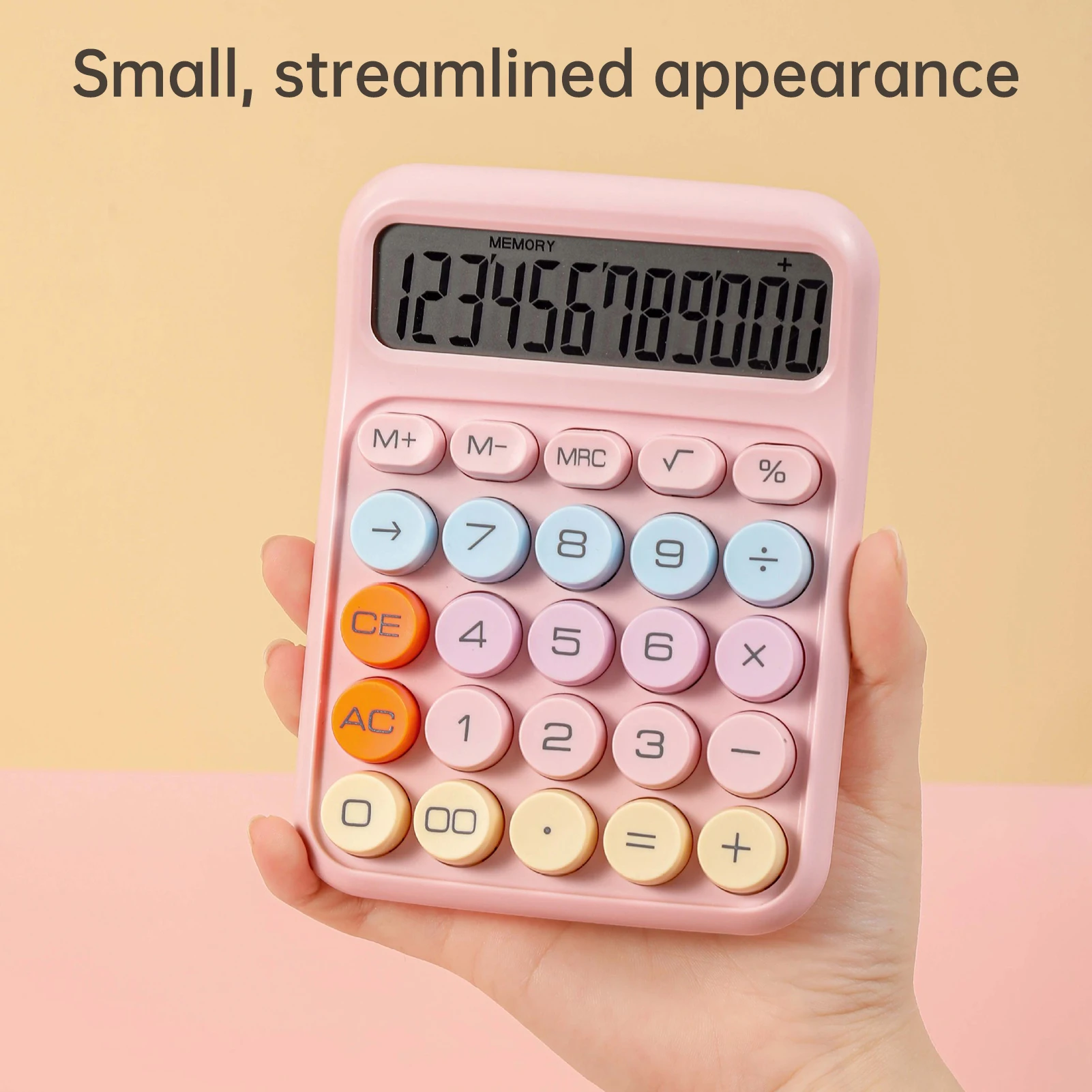 Colorful 12-Digit Large Display Calculator with Big Round Buttons for Office, School, and Home Use
