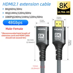 Ultra High - Definition HDMI Cable - Enhanced 16K/8K/4K Visual Experience - 1M (HDMI Extender Cable)
