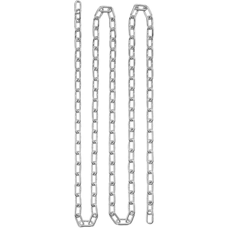 1/8'' X 33Ft Length Galvanized Steel Coil Chain, Silver Heavy Duty Chain Links Metal Chain For Indoor And Outdoor Hanging Pet Chain Security Lock Chain - View #4