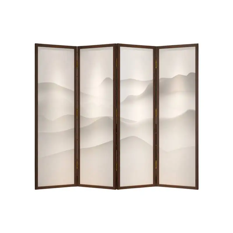 

Screen folding mobile new Chinese living room partition solid wood porch office hotel bedroom occlusion custom folding screen