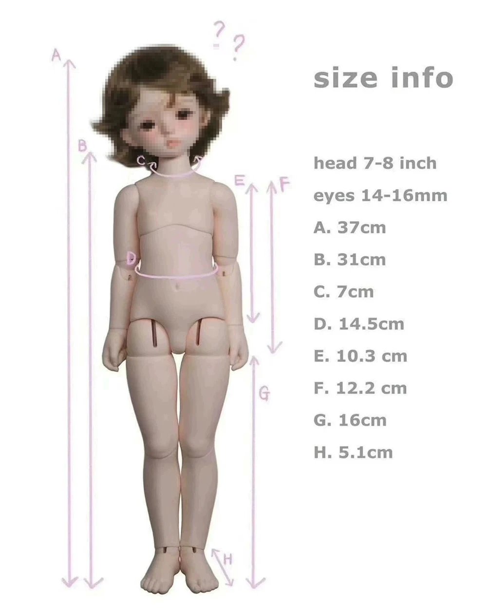 Bjd1/4 bjd jiang ti accessoires accessoire de corps humain