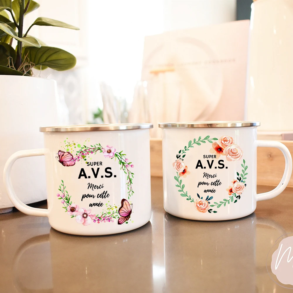 

Кружки с цветочным принтом, креативные чашки для кофе и чая, эмалированная Кружка из нержавеющей стали, кружка для пива, персонализированные подарки, дорожная чашка, посуда для напитков