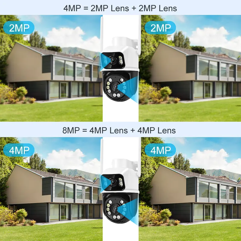 8MP 4K Wifi Camera PTZ Dual Screen AI Human Detection Auto Tracking Outdoor ONVIF CCTV Security Surveillance Camera ICSee - Image 3